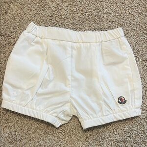 Moncler Ivory Pleated Shorts
